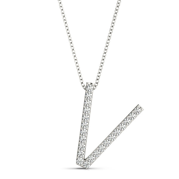Personalized Diamond Initial Pendant with 1/8 Carat Total Weight SI1-SI2 G-H Diamonds