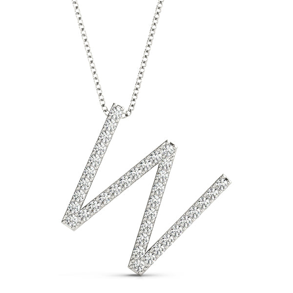 Elegant Diamond Initial Pendant with 0.18 Carat Total Weight SI1-SI2 G-H Diamonds