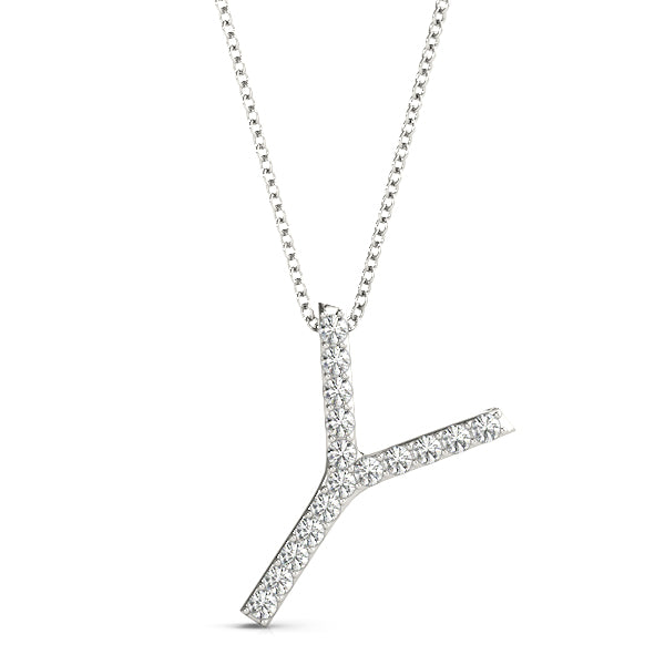 Personalized Diamond Initial Pendant with 1/10 Carat Total Weight SI1-SI2 G-H Diamonds