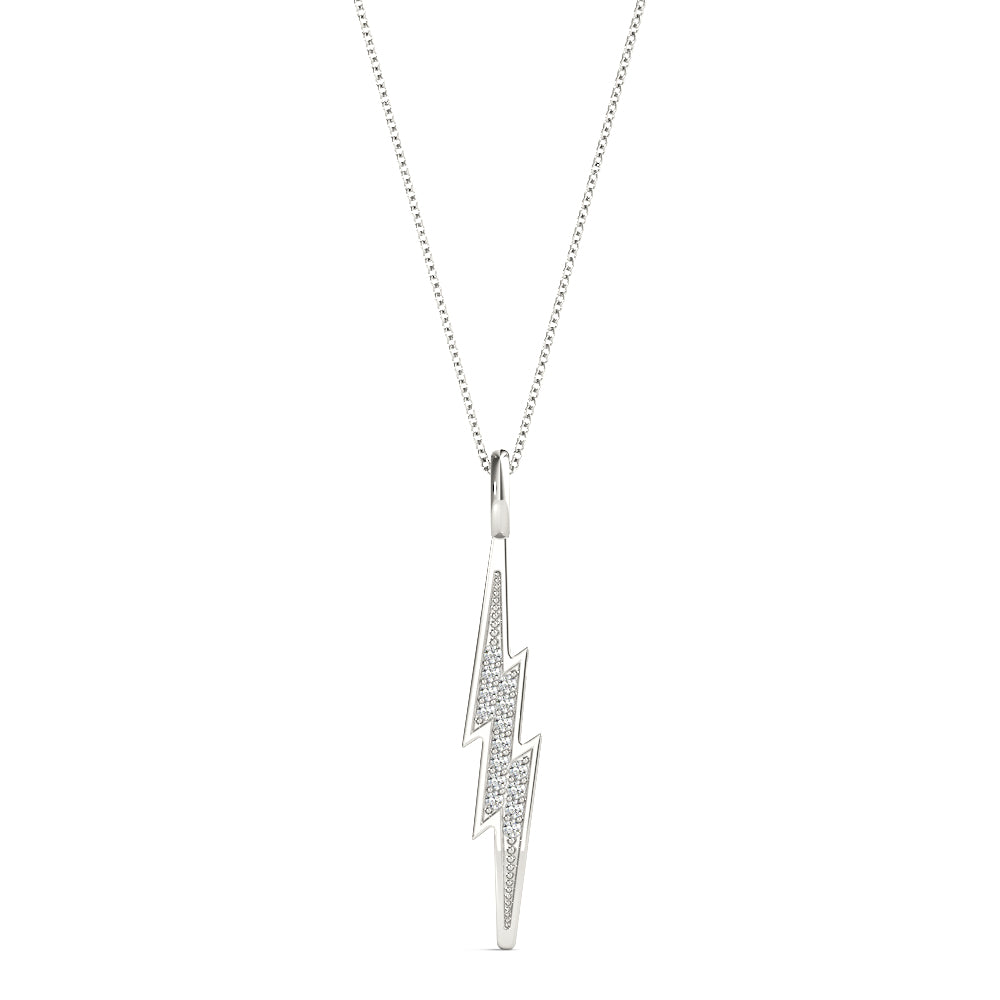 Lightning Bolt Pendant with 1/20 Carat Total Weight Diamonds in SI1-SI2 Clarity and G-H Color