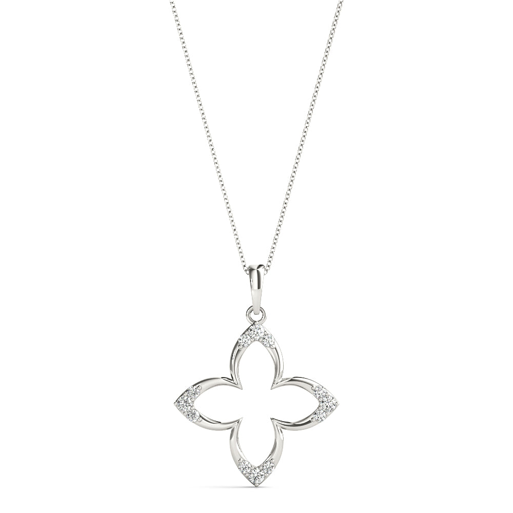 Elegant 20mm Pendant Necklace with 1/5 Carat Total Weight Diamonds in SI1-SI2 Clarity
