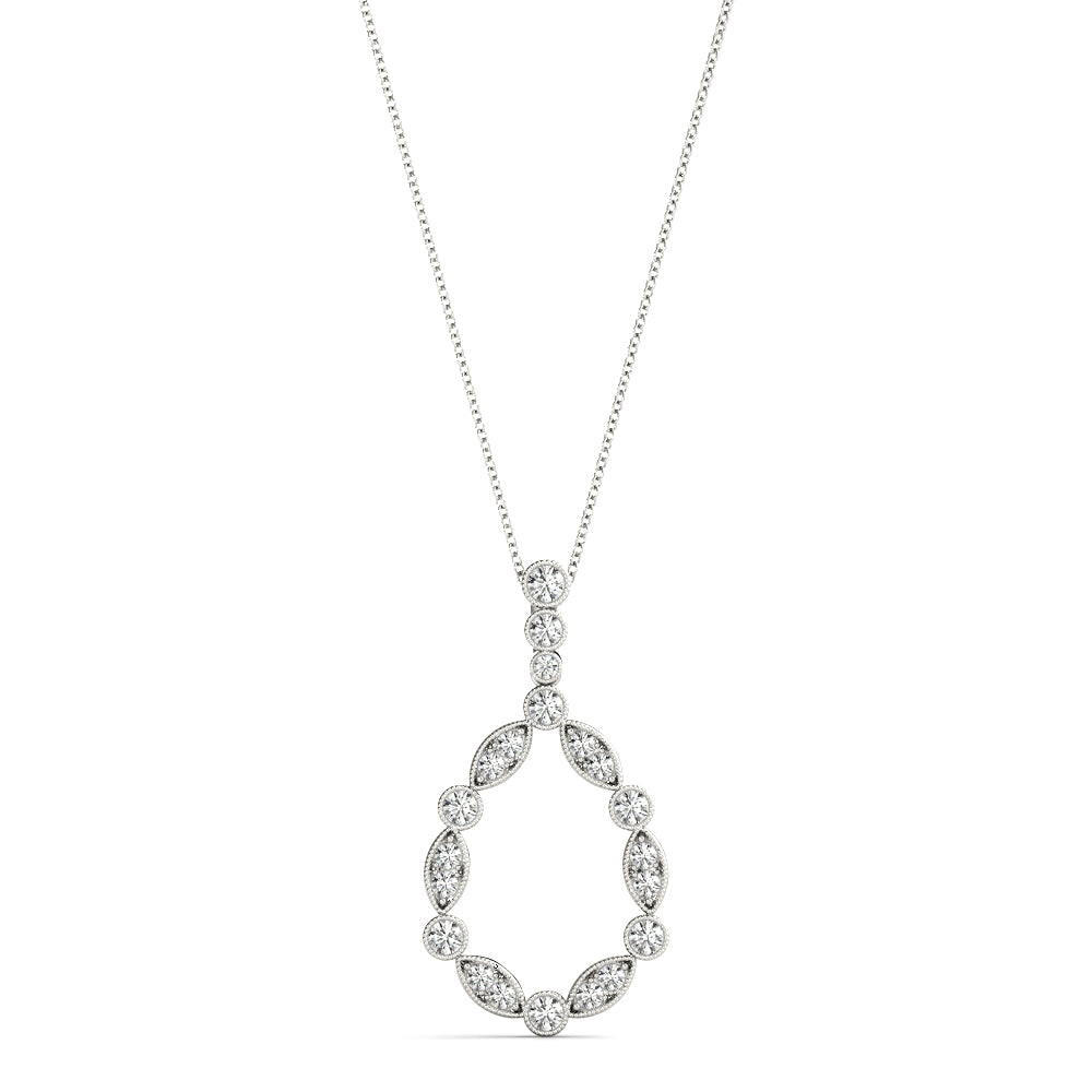 Elegant Diamond Pendant with 0.46 Carat Total Weight SI1-SI2 G-H Quality Stones
