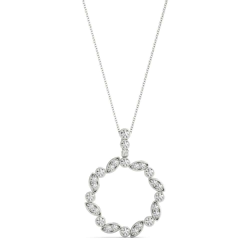 Elegant Diamond Pendant with 0.565 Carat Total Weight in SI1-SI2 G-H Quality