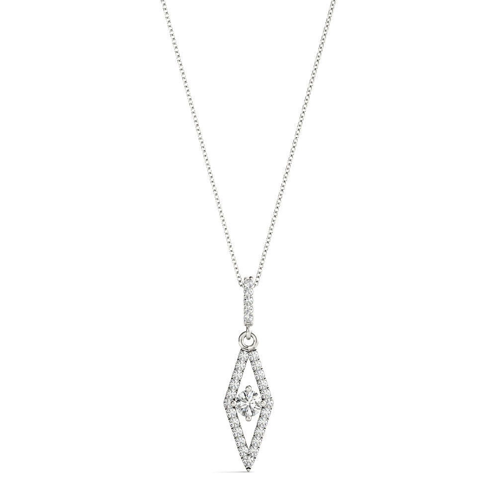 Elegant Diamond Pendant Necklace with 1/3 Carat Total Weight SI1-SI2 G-H Quality Stones