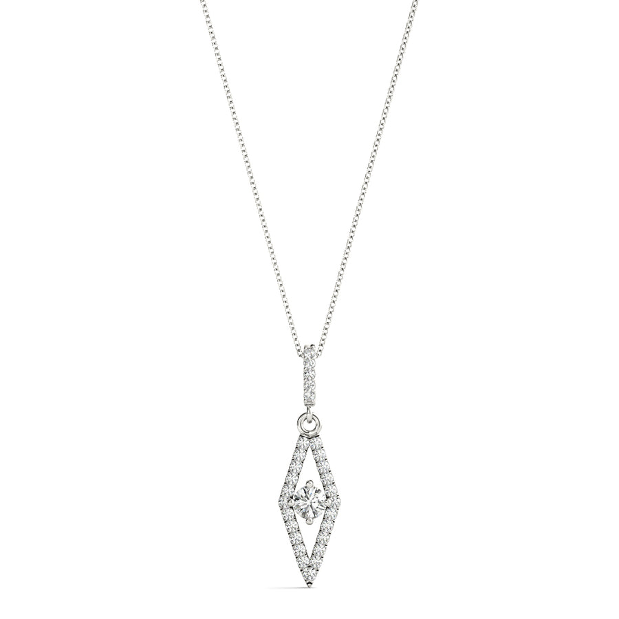Elegant Diamond Pendant Necklace with 1/3 Carat Total Weight SI1-SI2 G-H Quality Stones