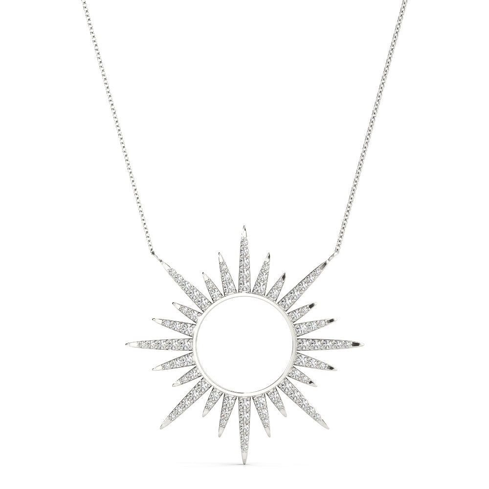 Elegant Half Carat Total Weight Diamond Pendant Necklace with SI1-SI2 G-H Stones