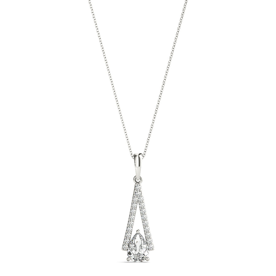 Elegant Pear-Shaped Diamond Pendant with 3/4 Carat Total Weight in G-H SI1-SI2 Quality