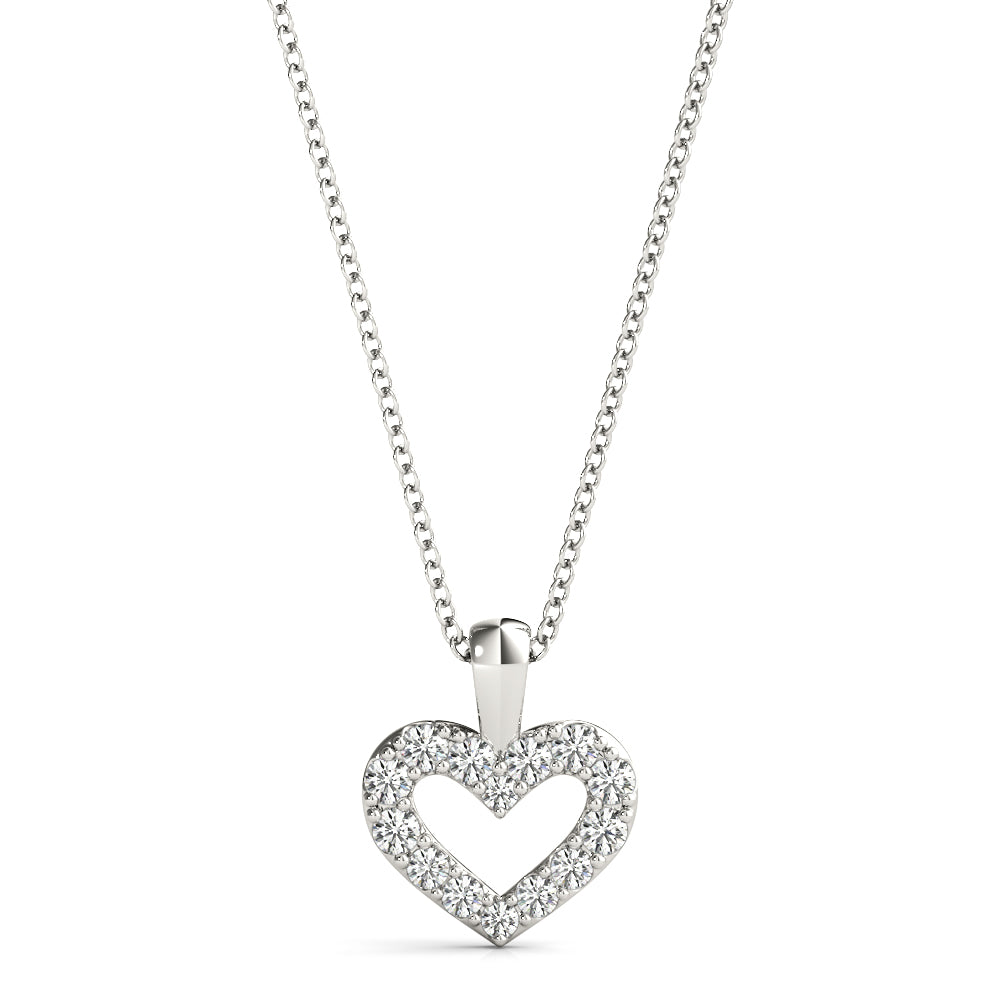 Elegant Heart Pendant Necklace with 1/8 Carat Total Diamond Weight in G-H Color and SI1-SI2 Clarity