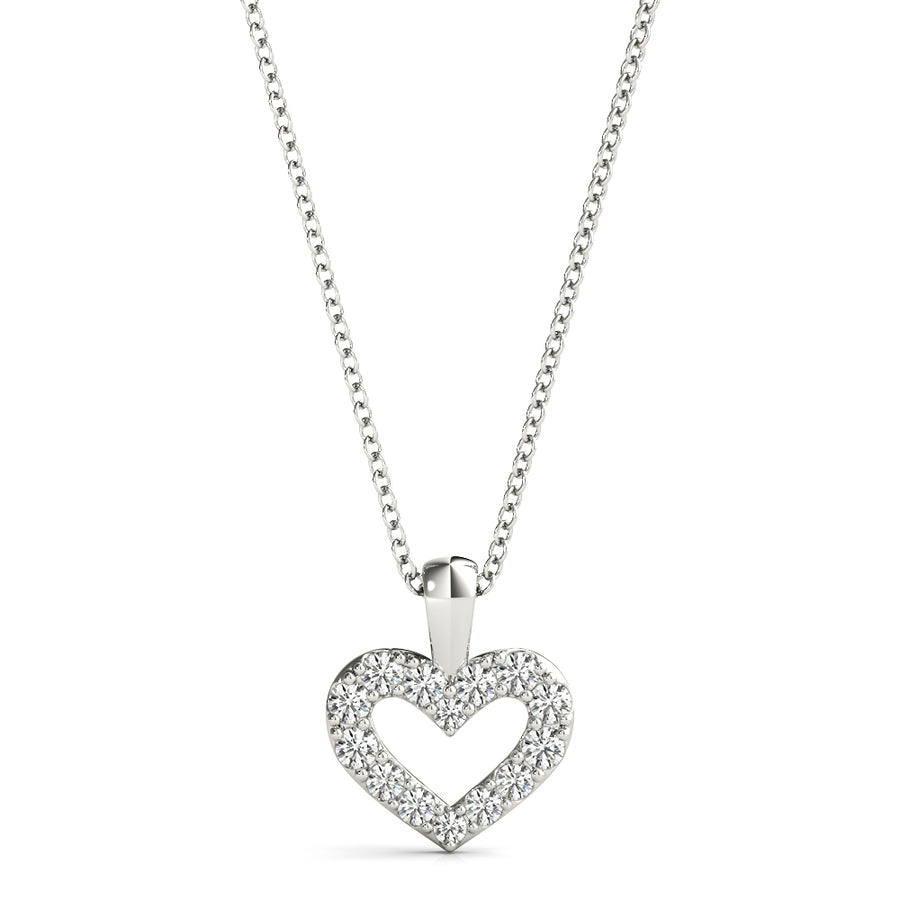 Elegant Heart Pendant Necklace with 1/8 Carat Total Diamond Weight in G-H Color and SI1-SI2 Clarity