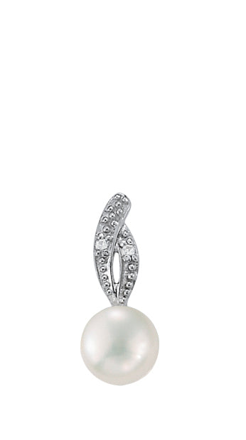 EARRING 6MM PEARL CENTER EARRING - Image 2