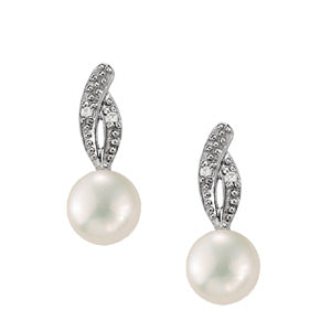 EARRING 6MM PEARL CENTER EARRING - Image 3