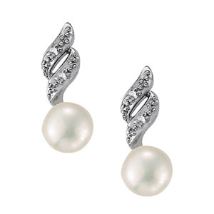 EARRING 6MM PEARL CENTER EARRING - Image 2