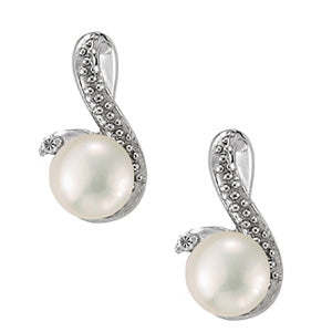 EARRING 6MM PEARL CENTER EARRING - Image 2