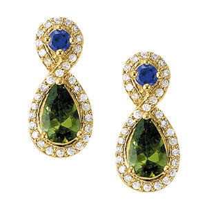 EARRING 8X5 PEAR CENTER COLOR - Image 2