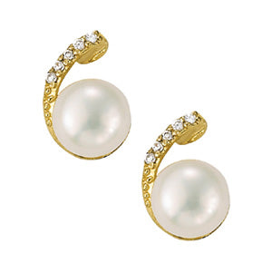 EARRING 7MM PEARL CENTER EARRINGS - Image 2