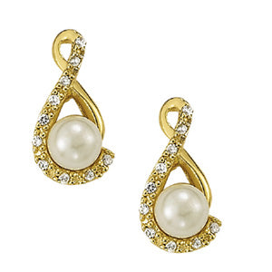 EARRING 6MM PEARL CENTER EARRINGS - Image 2