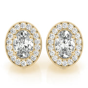 OVAL HALO MILLGRAIN EARRINGS - Image 3