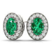 OVAL HALO MILLGRAIN EARRINGS - Image 9