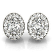 OVAL HALO MILLGRAIN EARRINGS - Image 2