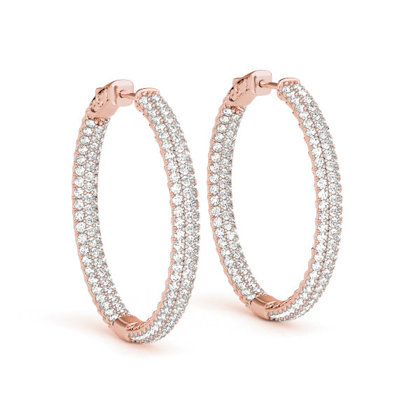 1.5 INCH 3 ROW PAVE ROUND HOOP - Image 10