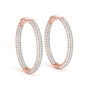 .6 INCH 3 ROW PAVE ROUND HOOP - Image 10