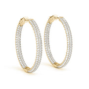 1.5 INCH 3 ROW PAVE ROUND HOOP - Image 4