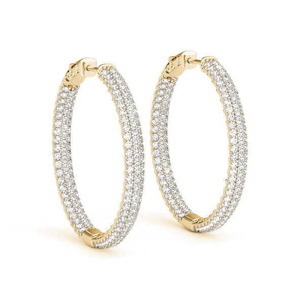 .6 INCH 3 ROW PAVE ROUND HOOP - Image 4