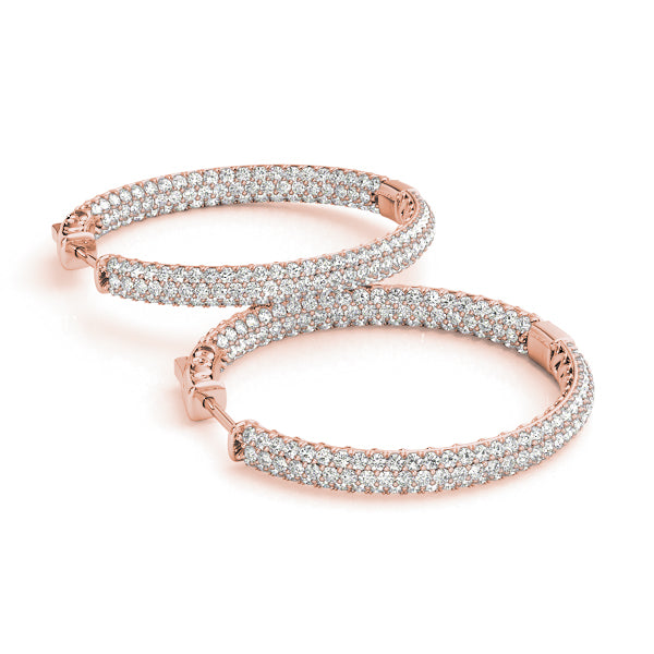 .6 INCH 3 ROW PAVE ROUND HOOP - Image 7