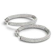 .6 INCH 3 ROW PAVE ROUND HOOP - Image 3