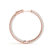 .6 INCH 3 ROW PAVE ROUND HOOP - Image 5
