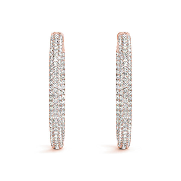 1.5 INCH 3 ROW PAVE ROUND HOOP - Image 6