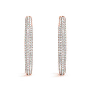 .6 INCH 3 ROW PAVE ROUND HOOP - Image 6