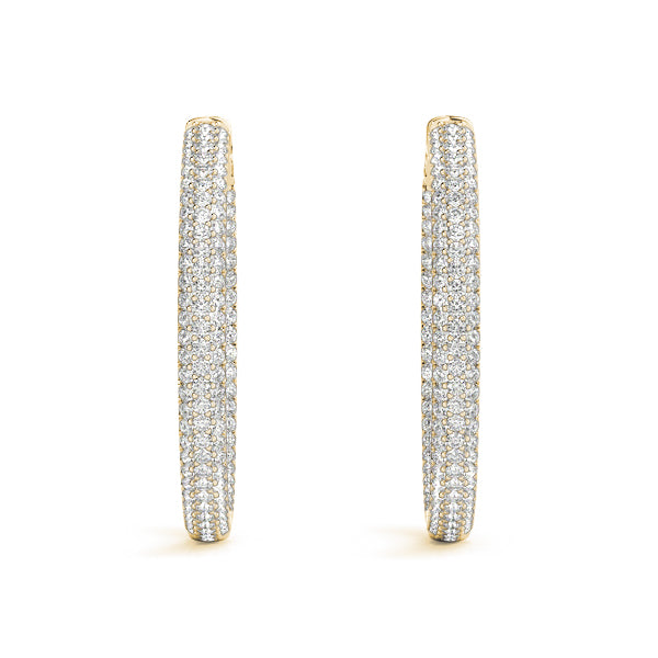 1.5 INCH 3 ROW PAVE ROUND HOOP - Image 9