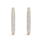 .6 INCH 3 ROW PAVE ROUND HOOP - Image 9