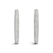 1.5 INCH 3 ROW PAVE ROUND HOOP - Image 8