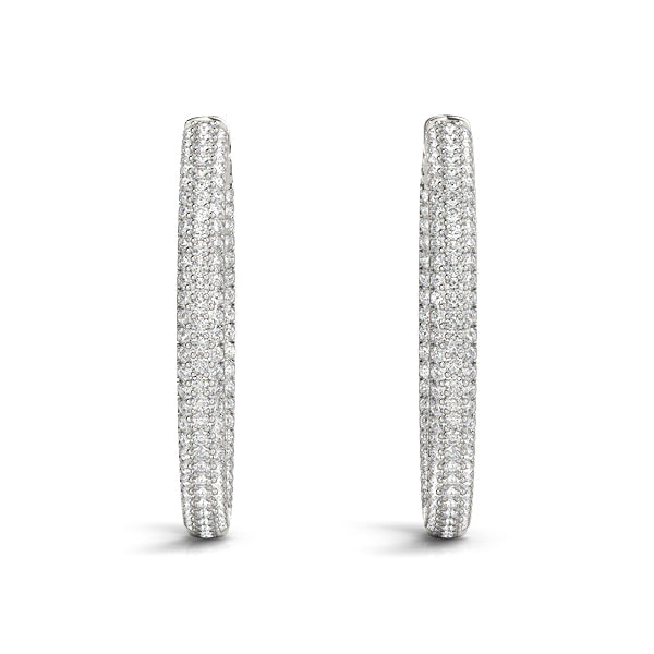 .8 INCH 3 ROW PAVE ROUND HOOP - Image 8