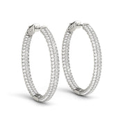 .6 INCH 3 ROW PAVE ROUND HOOP - Image 2