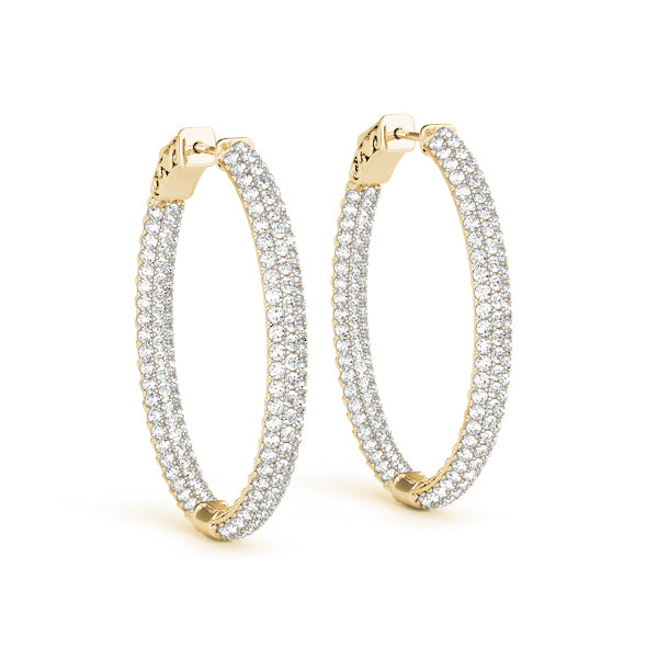 1.6 INCH 3 ROW PAVE OVAL HOOP - Image 9