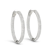 2 INCH 3 ROW PAVE OVAL HOOP - Image 2
