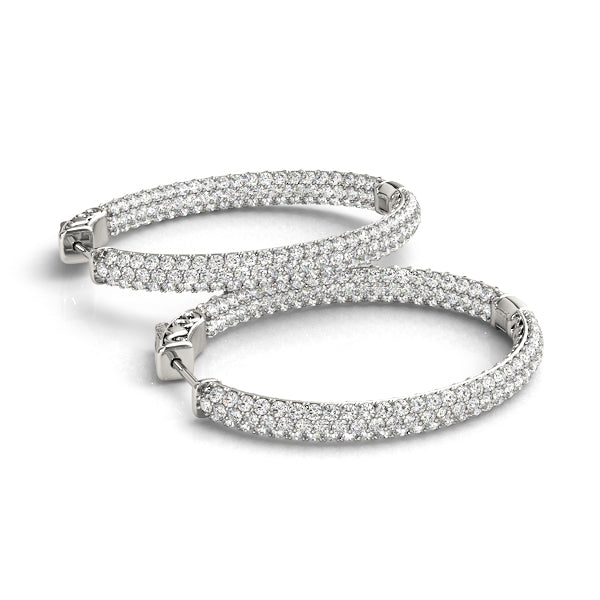 2 INCH 3 ROW PAVE OVAL HOOP - Image 4