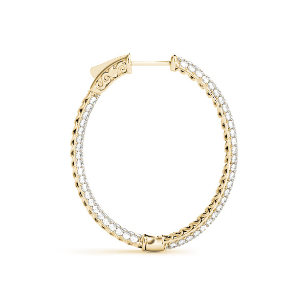 2 INCH 3 ROW PAVE OVAL HOOP - Image 7