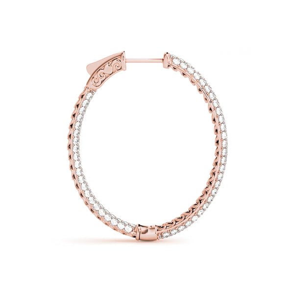2 INCH 3 ROW PAVE OVAL HOOP - Image 6