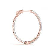 1.5 INCH 3 ROW PAVE OVAL HOOP - Image 6