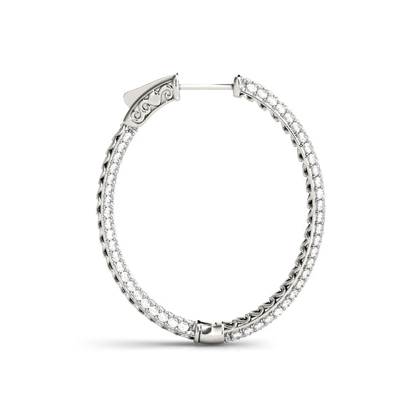 2 INCH 3 ROW PAVE OVAL HOOP - Image 3