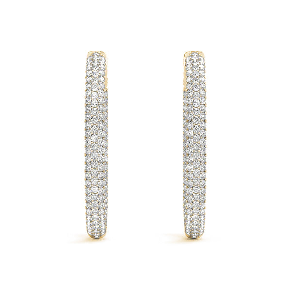 2 INCH 3 ROW PAVE OVAL HOOP - Image 10