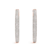 1.5 INCH 3 ROW PAVE OVAL HOOP - Image 8