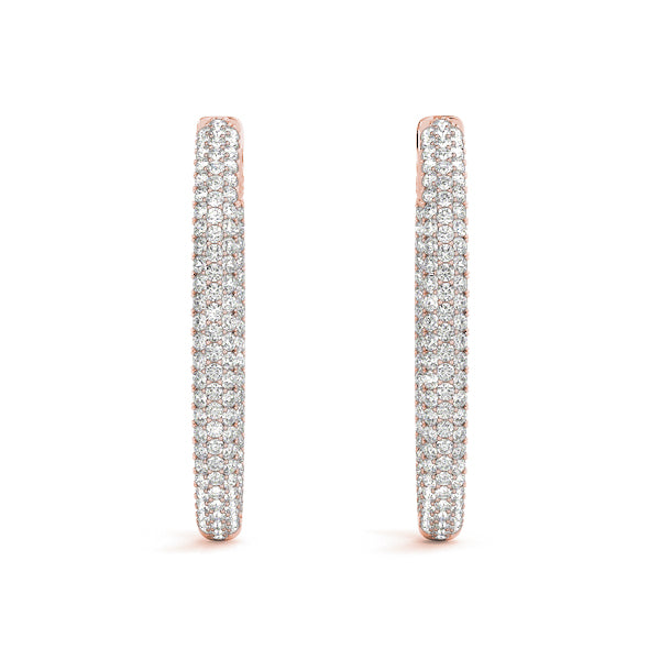 1.2 INCH 3 ROW PAVE OVAL HOOP - Image 8
