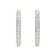 1.6 INCH 3 ROW PAVE OVAL HOOP - Image 10