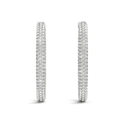 1.6 INCH 3 ROW PAVE OVAL HOOP - Image 5