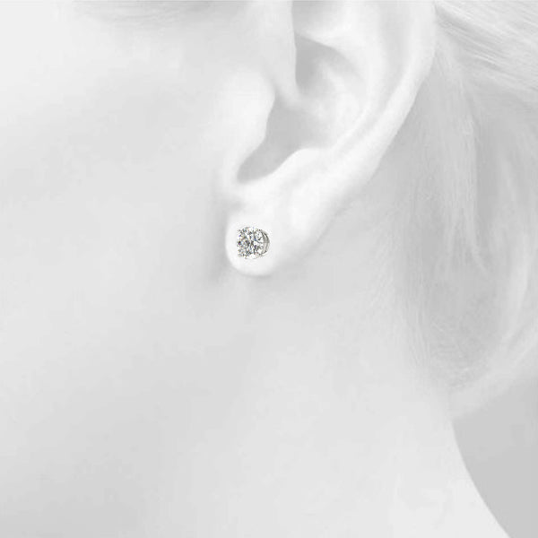 (3/8 CTTW) .15 CT 4 PRONG WIRE EARRINGS - Image 6